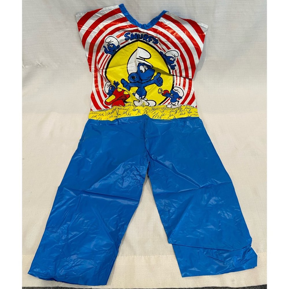 Vintage 1980s smurfs Ben copper plastic costume suit toddler osfm
